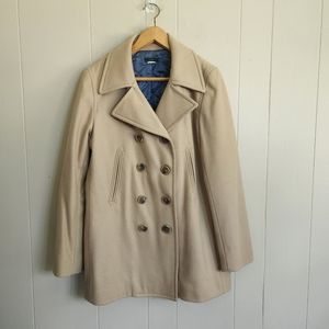 J. Crew double breasted pea coat wool winter Thinsulate quilted lining M